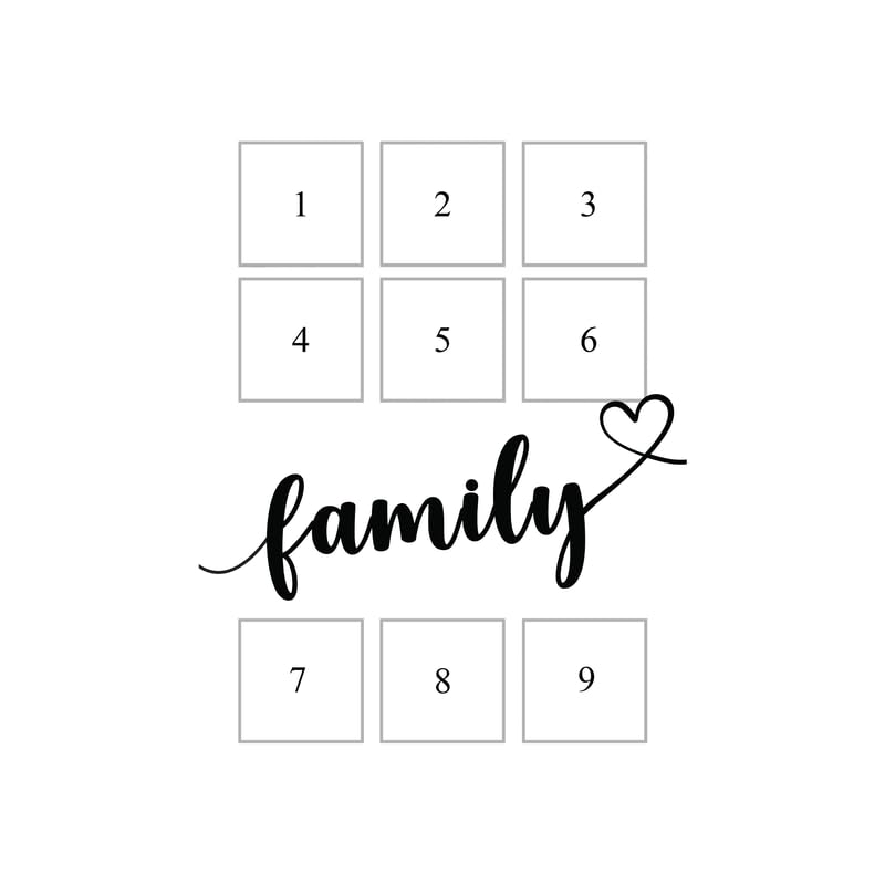 SNAP ART Customized Family with 9 Photo Collage print for Mother, Dad Gifts Photo Frame With Photo Upload, Birthday, Anniversary Gift for Husband, Couple, Brother, Sister, Parrents (A4) 2