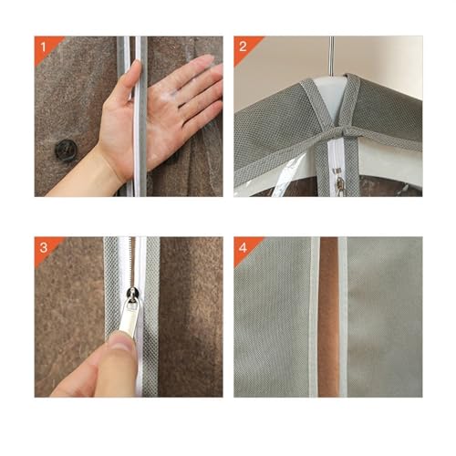 Garment Bags Dust Bag, Clothing Dust Cover, Thickened Non-woven Hanging Bag, Suit Dust Cover Clothing dust Cover (Color : A, Size : 60 * 130 * 10cm)3