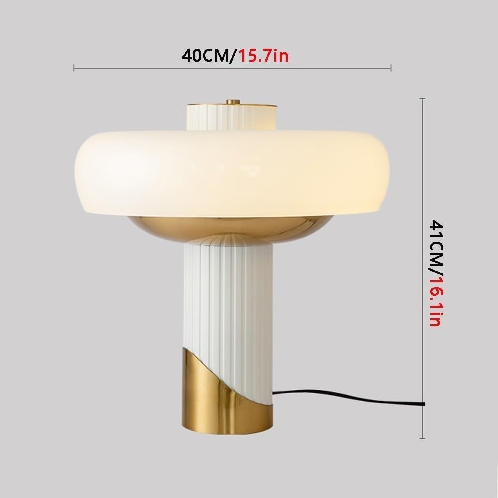 Lampade da tavolo E14, con paralume in vetro bianco latte, piccola lampada con funzione di protezione degli occhi, camera da letto con filo soggiorno