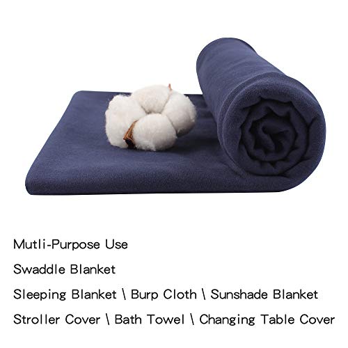 Image of PESAAT Cotton Baby Swaddle Hat Set Newborn Infant Hats Receiving Blankets for Baby Boys Girls