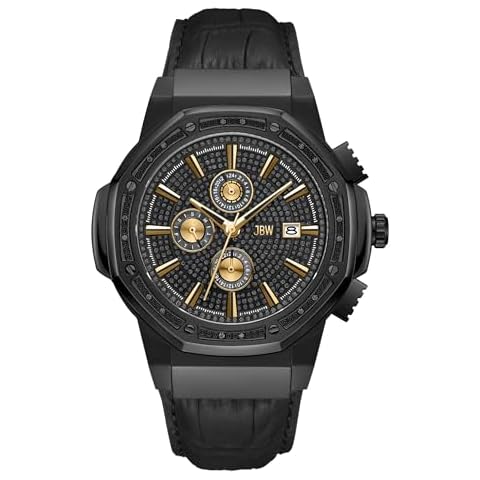 JBW Men's Saxon 0.08 ctw Diamond Black Ion Plated Stainless Steel Watch JB-6101L-S Cover