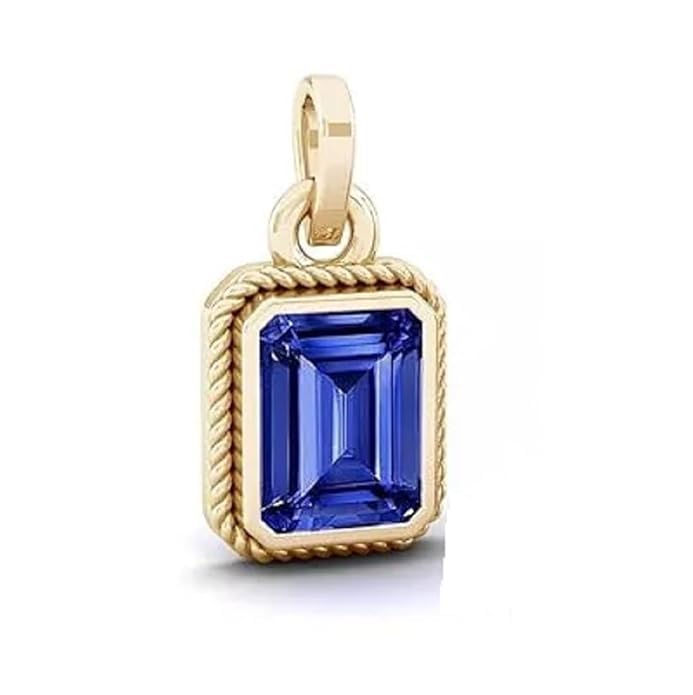 Pendentif saphir bleu naturel AAA++ et médaillon plaqué or certifié