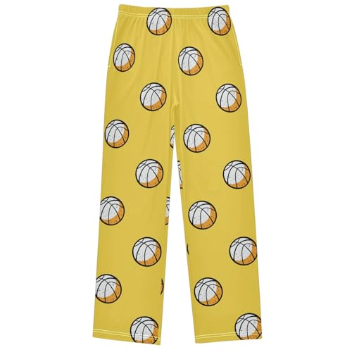 Boy's Pants Basketball Ball Original Design Jogger Pants Elastic Waist Long Bottoms Trousers with Pockets 6-14 Years