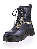 Hoher Tragekomfort Alba Moda Boot aus metallischem Leder Dunkelblau