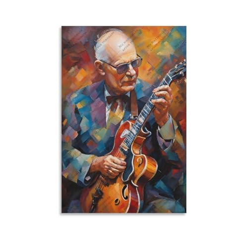 Guitariste jazz Jim Hall poster pour décorer studio de musique