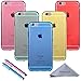iPhone 6 Case, Wisdompro 5 Pack Bundle of Clear Jelly Color Soft TPU GEL Protective Case Covers (Blue, Aqua Blue, Hot Pink, Yellow, Red) for Apple 4.7-Inch iPhone 6