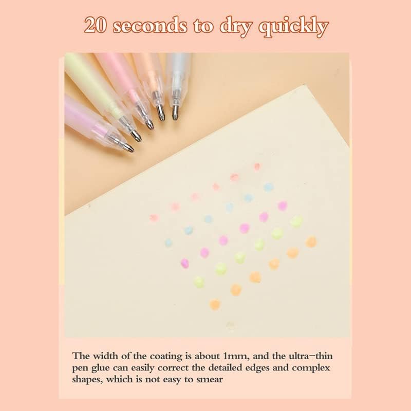 Aanahil Quick-Drying Solid Glue Stick Pen – 3 PCS Candy Color Multi-Purpose Precision Glue Pen | Clean & Smooth Liquid Adhesive for Scrapbooking, School, Crafts, Office & DIY Projects