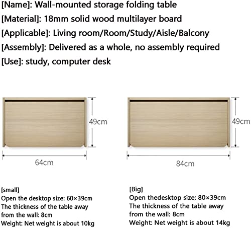 Table murale rabattable bois : solution gain de place pour petit bureau - 6