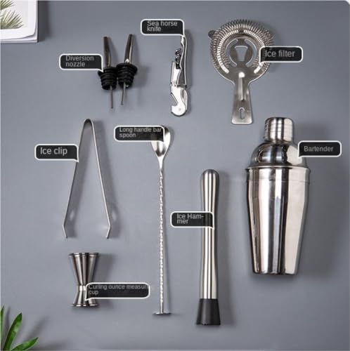 Set de Coctelera 10 Piezas Kit de Bartender Acero Inoxidable miniatura 5