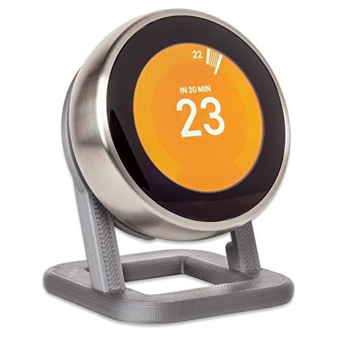 P3D-LAB Stand for Google Nest Thermostat 3rd-gen with Mounting Screws - Silver Oval Cover