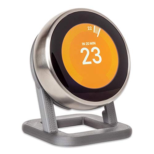 P3D-LAB Stand for Google Nest Thermostat 3rd-gen with Mounting Screws Silver - 3 Years Warranty - Made in UK