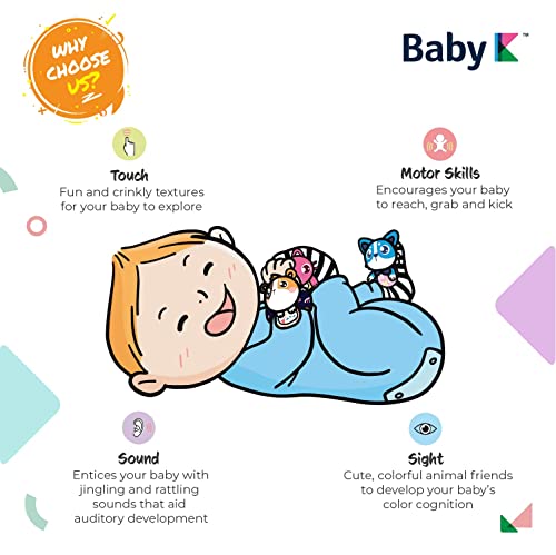 Baby K Baby Rattle Socks For Girls & Boys (Pet Set) - Baby Toys 6-12 Months - Baby Wrist Rattles And Foot Rattles - Baby Toys For Newborns As Gift - Easy To Wear Baby Rattle Toys #TOP4