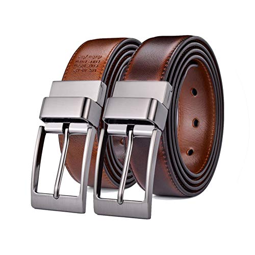 New Fashion Male Reversible Leather Belt Men Business Trouser Belt Genuine Men Leather