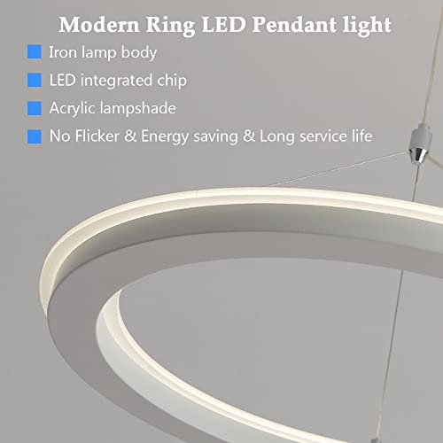 Plafonnier LED suspendu 36W réglable en hauteur avec télécommande trois couleurs - 3
