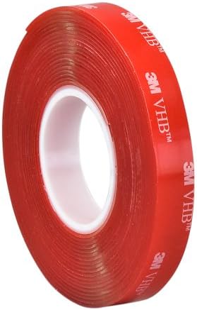 3M VHB Tape 4910, 0.25 in width x 5 yd length (1 Roll),Clear