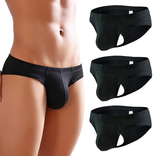 Men Sexy Briefs Breathable U Convex Pouch Underwear Low-Waist Panties Underpants（3Pack/5Pack）