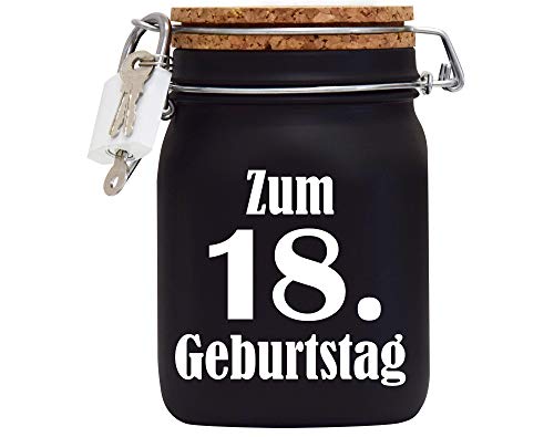Spardose zum 18. Geburtstag Geld Geschenk Idee Schwarz L Cover