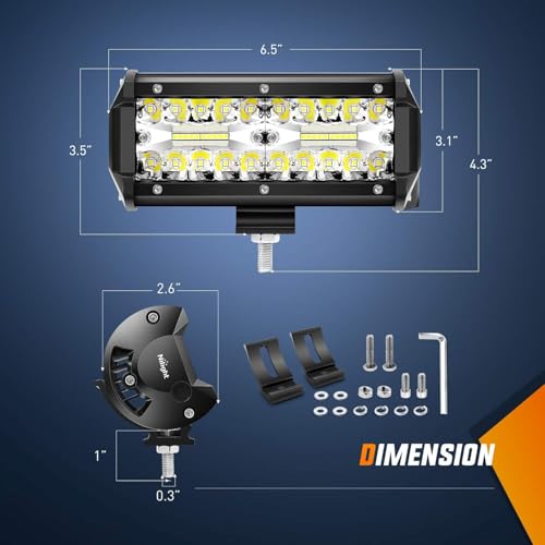 Nilight 作業灯 LEDライト 12V/24V対応 ワークライト 投光器 IP67防水 デッキライト 120W 10800LM/1個 トラクター 車用 サーチライト 高輝度 船 サーチライト 除雪機 オフロード トラック 建設機械に最適 大型トラック 車 軽トラ作業 船舶用 兼用 防水 防塵 防震 取付け自由 省エネルギー 各種作業車に対応 前照灯 2個セット