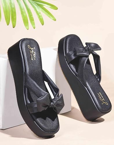 Image of JM LOOKS Women's Open Toe Platform Wedge Sandals | Fashionable with Unique Upper Detail