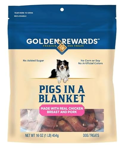 Golden Rewards Pigs in a Blanket Dog Treats Real Chicken Breast & Pork