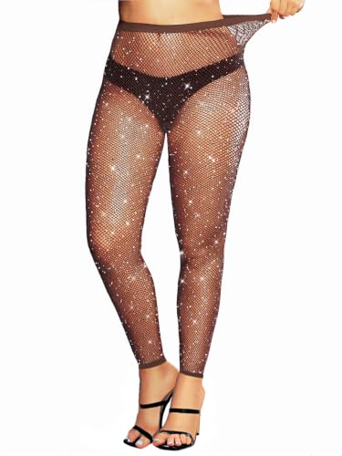 Image of VINICUNCA Sparkly Fishnet Stockings for Women Colorful Tights Plus Size