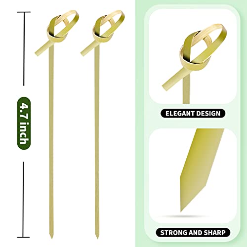 Vicuna R 200Pcs Cocktail Picks Bamboo Skewers For Appetizers, Fancy Toothpicks For Appetizers, 4.7 Inch Long Decorative Knot Bamboo Cocktail Sticks For Party Drinks Food Fruit Charcuterie Boards Accessories thumb #5