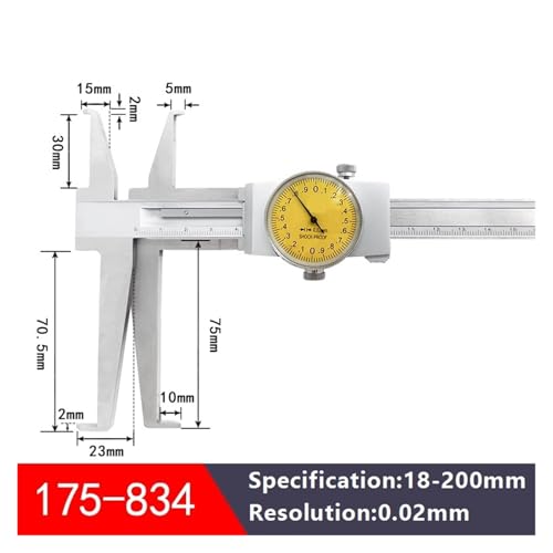 Calibrador de ranura interna 18-200 mm con vernier miniatura 2