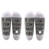 AATOP Criminal Minds inspiriertes Geschenk If You Can Read This I'm Watching Criminal Minds Baumwollsocken Criminal Minds Fans Geschenk, 2 Paar/Set., Einheitsgröße