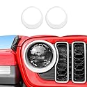 Scheinwerferblende, kompatibel mit Jeep Wrangler JL JLU & Gladiator JT 2024+, Außenzubehör, weiß