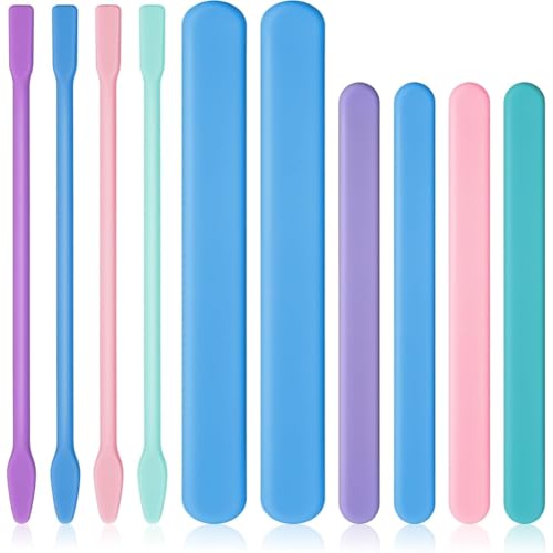 Wesafrae 10 Varillas Reutilizables para Mezclar Resina Epoxi, de Silicona para Faciales de Resina, Varillas para Mezclar Pintura y Faciales de Resina Epoxi.