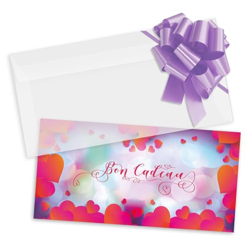 50 formulaires de bons cadeaux POS BON avec enveloppes et rubans Saint-Valentin