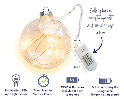 Retirement Lighted Christmas Ornament With Timer, Retired Since, Transparent Disc-Shaped Bauble With Led Firefly Fairy Lights, Battery Operated (2022) #TOP2