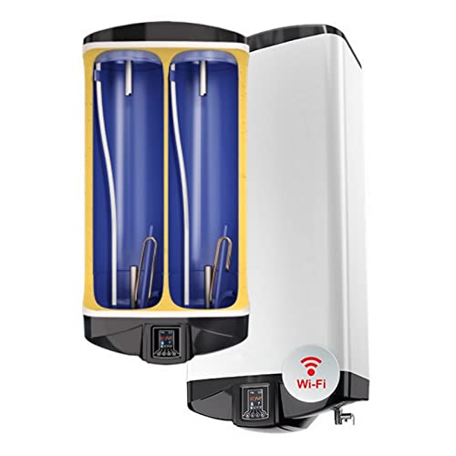 Elektroboiler Warmwasserspeicher WiFi 3300 Watt 230 Volt zur HORIZONTALEN oder VERTIKALEN Montage - 2-Kammer-System - Gehäusetiefe NUR 30cm - 100 Liter Cover