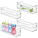 mDesign Juego de 4 cestas organizadoras para artículos de bebé – Caja para bebé con prácticas asas, sin tapa – Espacioso contenedor de plástico sin BPA para juguetes, pañales y más – transparente