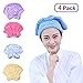 Produktbild Trockenes Haar Hut, INTVN Dry Hair Cap Trocknen Wrap Cap Wrap Turban Weiche Schnell Haarturban Handtuch, 4 stück