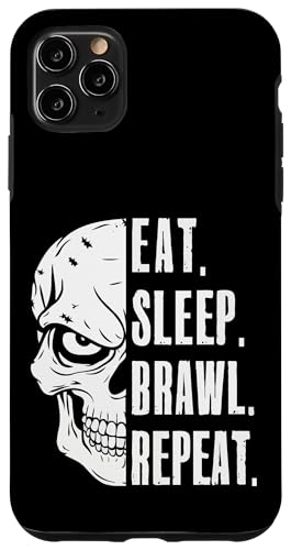 Carcasa para iPhone 11 Pro Max Comer Dormir Brawl Repetir Divertido Video Gamer Gaming