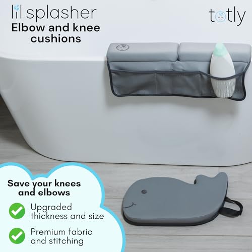 Image of 6pcs Bath Kneeler and Elbow Rest pad Set - Complete Bathtime Kit with 2 Cushions, Rinse Cup, Spout Cover, Thermometer & Non-Slip Mat