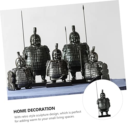 Dechous Terracotta Warriors And Horses Decoration Home Decoration Figurines For Outdoors The Office Gifts Qin Huang Statue Soldier Action Figures Terracotta Soldier Statue Paperweight Car #TOP7