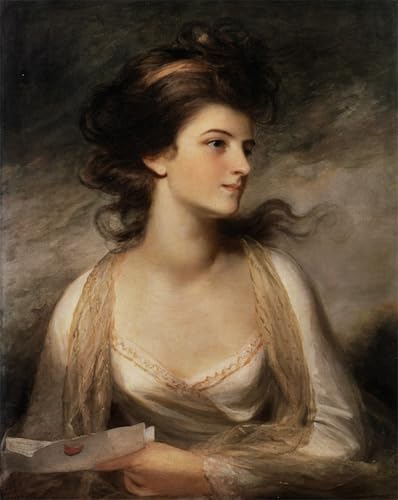 Impression Sur Toile de Maître - Portrait d'une dame par John Hoppner