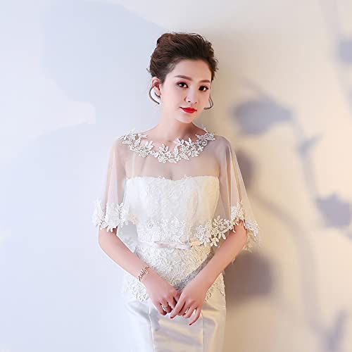 Women’s Lace Embroidered Shawl Wrap Wedding Bridal Cape Shrug Evening Cape Capelet Bolero Shoulder Covers Up2