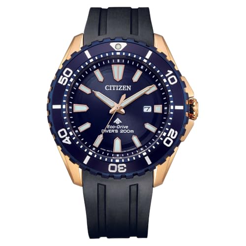 Image of Citizen Polyurethane Promaster Dive Eco-Drive Blue Dial Men Analog Watch Bn0196-01L, Black Band