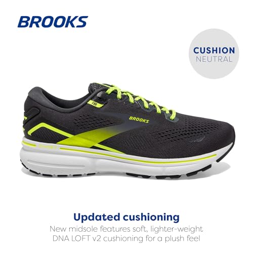 Brooks Women's Ghost 15 Neutral Running Shoe - Ebony/White/Nightlife - Limited - 11 Medium