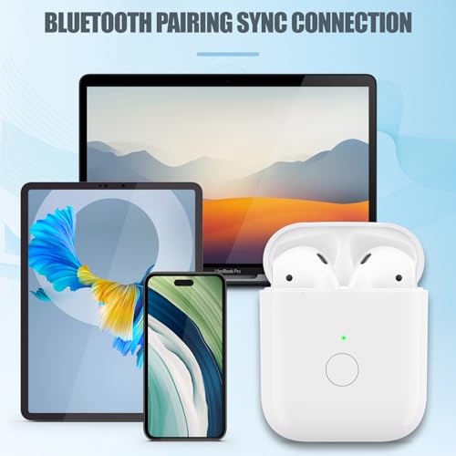 Image of Wireless Charging Case Only for AirPods 1st 2nd gen ， Charger Case Compatible with AirPods 1 /2 Gen Replacement Charger Cases, Support Bluetooth Pairing&Sync Button, Earbuds Not Included
