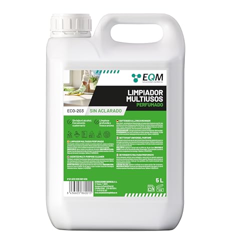 EQM - ECO-203 - Limpiador Higienizante Multiusos - 5L - Sin Lejía, Amoniaco o Alcohol - No daña ningún material - Cualquier tipo de superficie o suelo