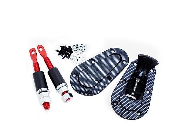 Amazon.co.jp: 汎用 カーボン調 ボンネット ピン エアロキャッチ 黒