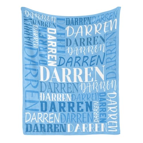 WYMLDFG Custom Name Blanket for Baby Kids Custom Blankets with Name Personalized Gifts for Birthday Christmas Halloween Customized Baby Blanket for New Mom Newborn(Sky Blue)