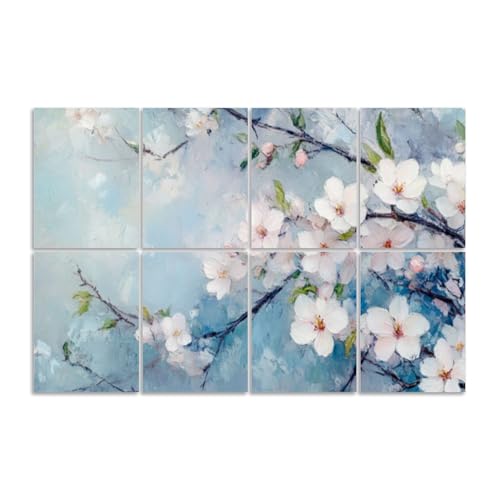 8 Pack Paneles Acústicos Decorativos con Pinturas Almendra en Flor, Paneles Absorbentes de Sonido Autoadhesivos para Estudios de Grabación y Oficina 48"x32" miniatura 1