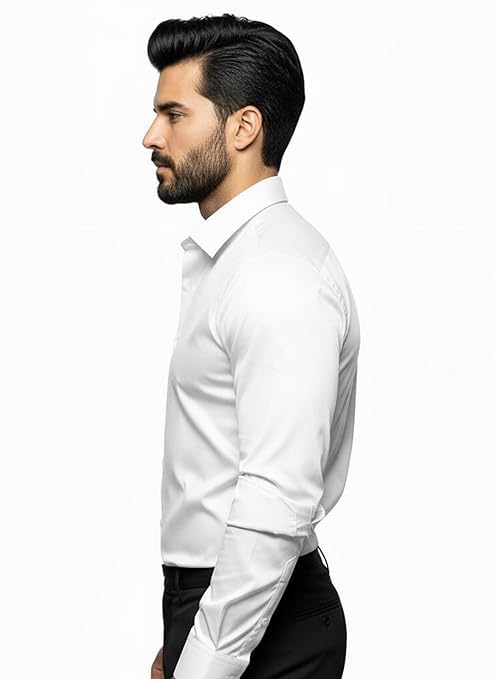 Image of Men's Solid Satin Full Sleeve Soft Finish Regular Fit Shirt for Casual Wear