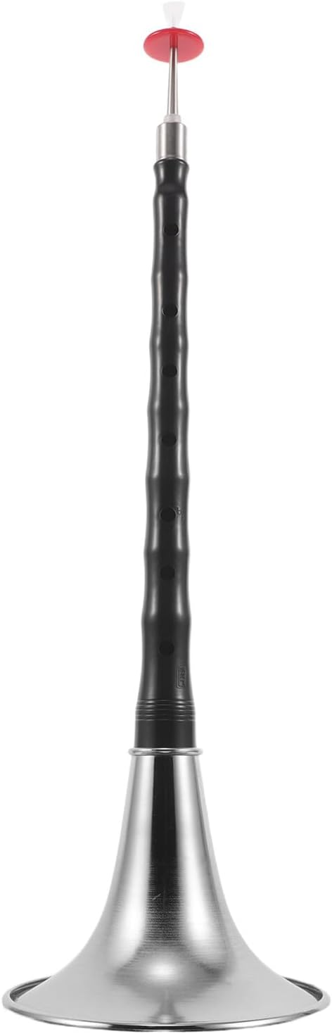 Suona Musical Instrument in B Key, Traditional Chinese Resin Abs Woodwind Suona for Beginners and Folk Music, Black Silver-plated Bowl with High Strength Corrosion and Crack