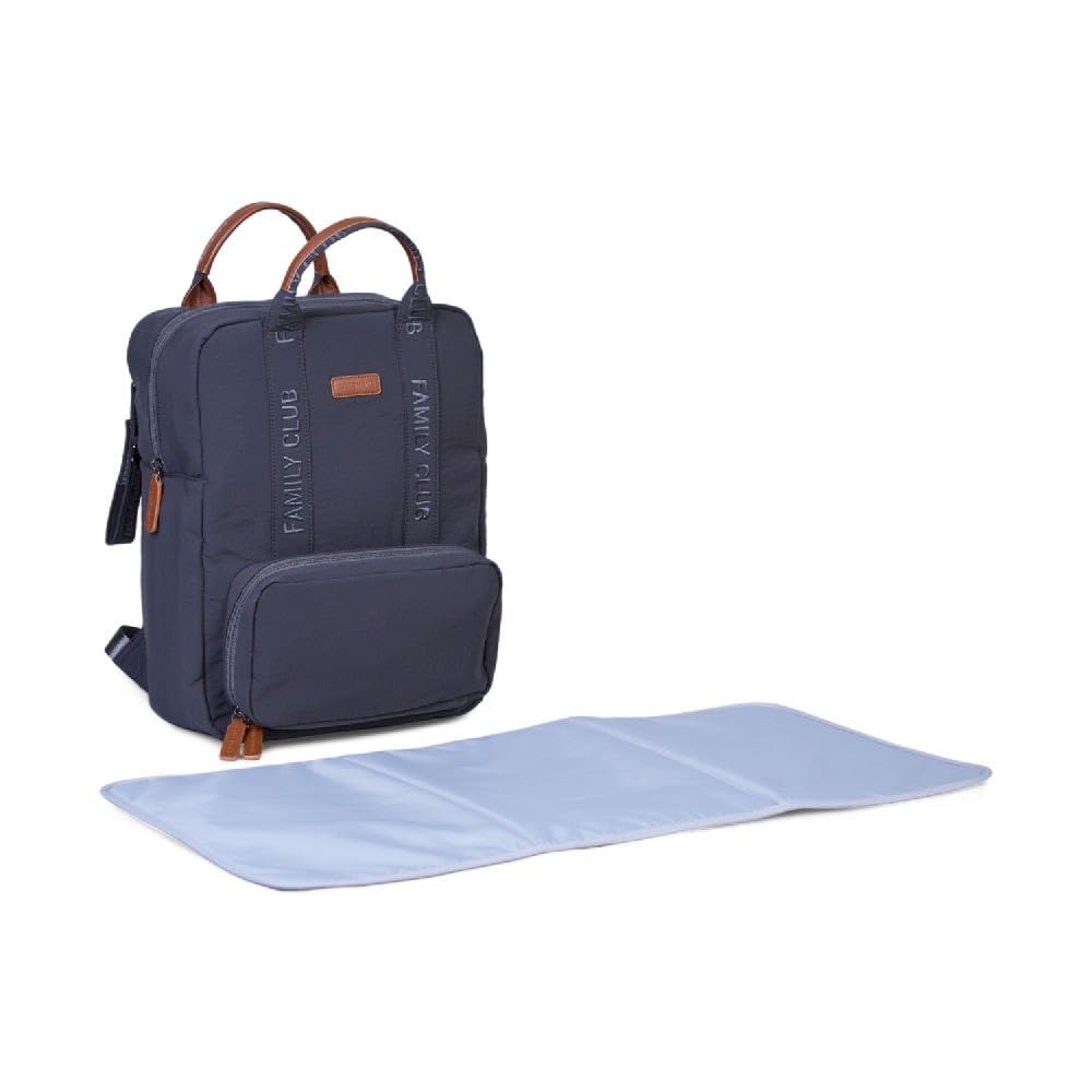 CHILDHOME, Plecak na pieluchy Family Bag, duża pojemność, wielofunkcyjny, mata do przewijania w zestawie, 11 przegródek, izolowane kieszenie, walizka na kółkach, wieszak na wózek, 20,5 l, szary